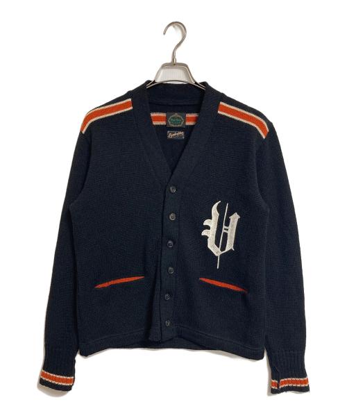 BANKROBBER（バンクロバー）BANKROBBER (バンクロバー) VIRGIL CAINE レタードニットカーディガン　日本製 ブラック サイズ:Sの古着・服飾アイテム