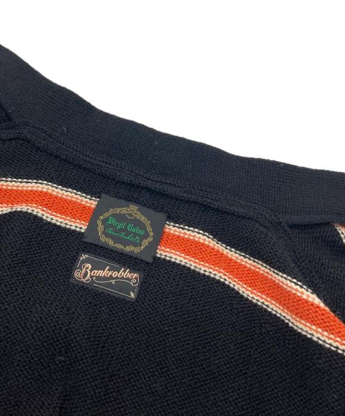 BANKROBBER（バンクロバー）BANKROBBER (バンクロバー) VIRGIL CAINE レタードニットカーディガン　日本製 ブラック サイズ:Sの古着・服飾アイテム