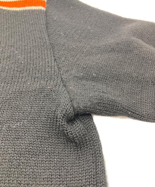 BANKROBBER（バンクロバー）BANKROBBER (バンクロバー) VIRGIL CAINE レタードニットカーディガン　日本製 ブラック サイズ:Sの古着・服飾アイテム