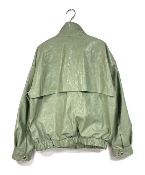 moussy（マウジー）moussy (マウジー) GLOSSY F/LEATHER ブルゾン グリーン サイズ:FREEの古着・服飾アイテム
