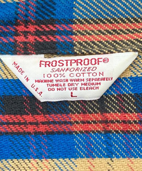 FROSTPROOF（フロントプルーフ）FROSTPROOF (フロントプルーフ) 【古着】ネルシャツ　長袖シャツ　チェックシャツ　70s  70年代　USA製 ブラウン サイズ:Lの古着・服飾アイテム