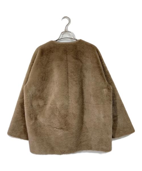 stola.（ストラ）stola. (ストラ) エコファーノーカラージャケット　リバーシブルジャケット ブラウン サイズ:36の古着・服飾アイテム