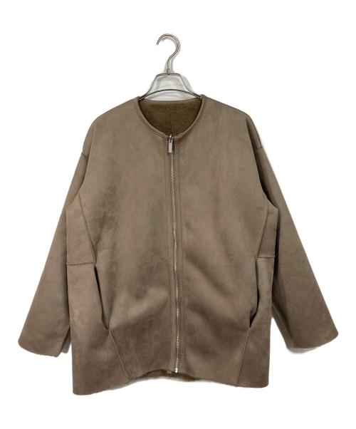 stola.（ストラ）stola. (ストラ) エコファーノーカラージャケット　リバーシブルジャケット ブラウン サイズ:36の古着・服飾アイテム