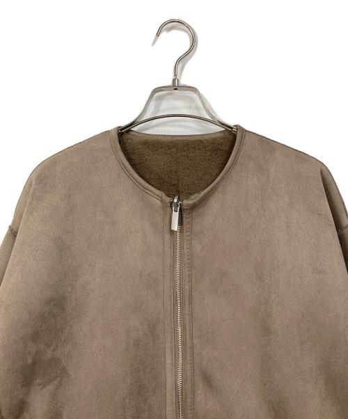 stola.（ストラ）stola. (ストラ) エコファーノーカラージャケット　リバーシブルジャケット ブラウン サイズ:36の古着・服飾アイテム