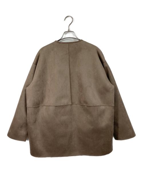 stola.（ストラ）stola. (ストラ) エコファーノーカラージャケット　リバーシブルジャケット ブラウン サイズ:36の古着・服飾アイテム