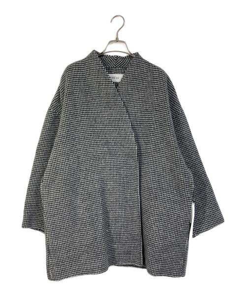 SOEJU（ソージュ）SOEJU (ソージュ) ウールリバーミディコート ホワイト×ブラック サイズ:FREE 未使用品の古着・服飾アイテム
