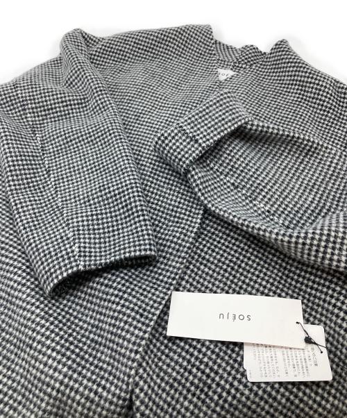 SOEJU（ソージュ）SOEJU (ソージュ) ウールリバーミディコート ホワイト×ブラック サイズ:FREE 未使用品の古着・服飾アイテム