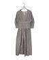 ne quittez pas（ヌキテパ）の古着「Cotton Poplin Wave Tuck Dress コットンドレスワンピース　ストライプ」｜グレー×ピンク