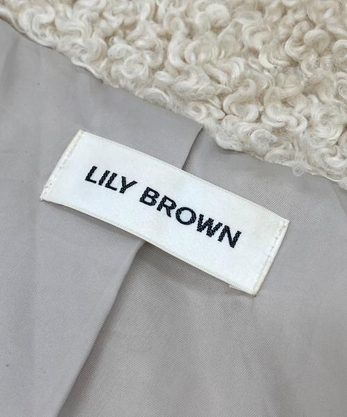 Lily Brown（リリーブラウン）Lily Brown (リリーブラウン) トグルボタンバリエファーコート ホワイト サイズ:FREEの古着・服飾アイテム