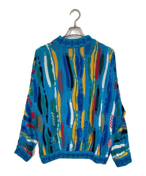 Coogi（クージー）Coogi (クージー) 3Dニット　青　黄色　白　緑　黒 ブルー サイズ:Sの古着・服飾アイテム
