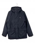 FRED PERRYフレッドペリー）の古着「PADDED ZIP THROUGH JACKET　パデッド ジップスルー ジャケット　中綿ジャケット　アウター」｜ブラック