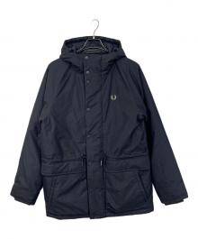 FRED PERRY（フレッドペリー）の古着「PADDED ZIP THROUGH JACKET　パデッド ジップスルー ジャケット　中綿ジャケット　アウター」｜ブラック