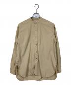 KAPTAIN SUNSHINEキャプテンサンシャイン）の古着「Band Collar Shirts  バンドカラーシャツ　長袖シャツ　日本製」｜ベージュ