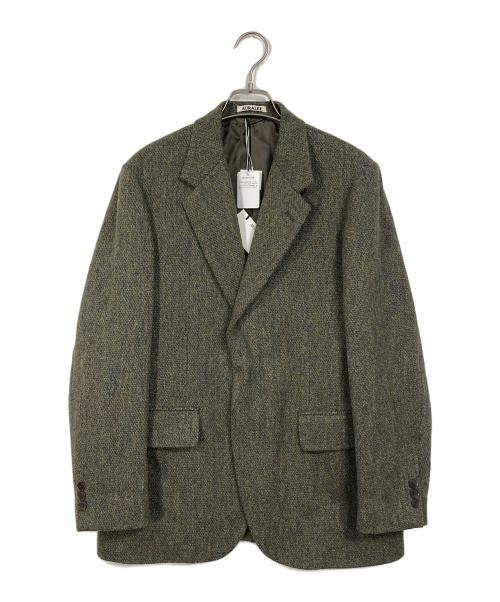 AURALEE（オーラリー）AURALEE (オーラリー) ブリティッシュウールツイードオーバージャケット カーキ 未使用品の古着・服飾アイテム