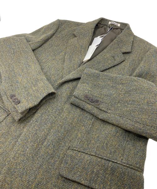 AURALEE（オーラリー）AURALEE (オーラリー) ブリティッシュウールツイードオーバージャケット カーキ 未使用品の古着・服飾アイテム