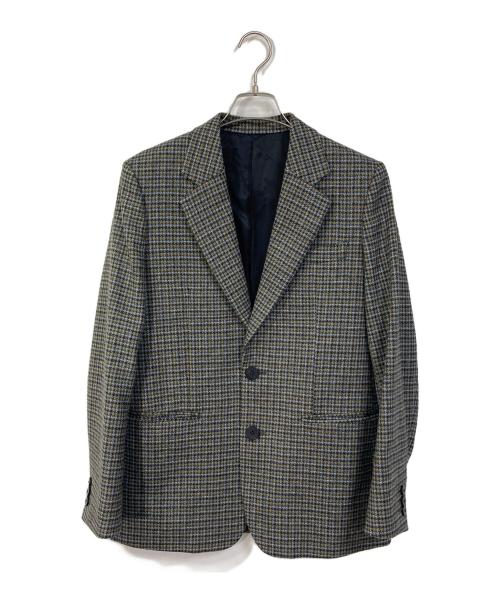edition（エディション）edition (エディション) FOX TWEED テーラードジャケット　アウター　ライトアウター　日本製 カーキ×ネイビー サイズ:34の古着・服飾アイテム