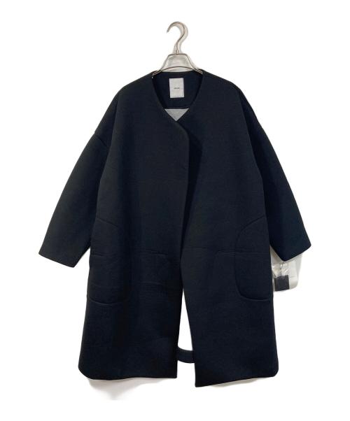 ebure（エブール）EBURE (エブール) ボンディングノーカラーコート ブラック サイズ:36 未使用品の古着・服飾アイテム
