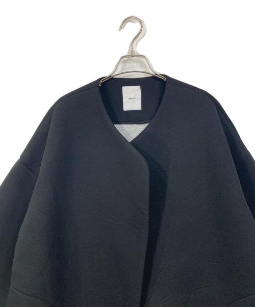 ebure（エブール）EBURE (エブール) ボンディングノーカラーコート ブラック サイズ:36 未使用品の古着・服飾アイテム