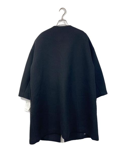 ebure（エブール）EBURE (エブール) ボンディングノーカラーコート ブラック サイズ:36 未使用品の古着・服飾アイテム