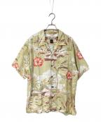 patalohaパタロハ）の古着「00'sアロハシャツ　半袖シャツ　総柄」｜ベージュ
