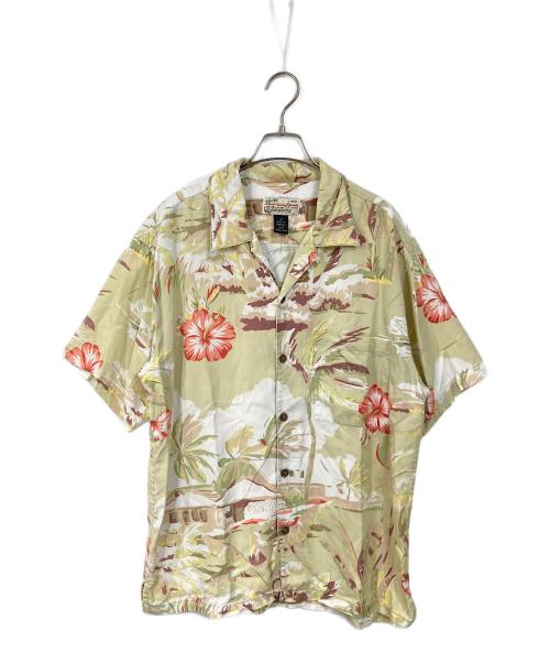 pataloha（パタロハ）pataloha (パタロハ) 00'sアロハシャツ　半袖シャツ　総柄 ベージュ サイズ:Mの古着・服飾アイテム