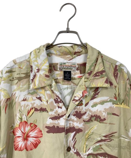 pataloha（パタロハ）pataloha (パタロハ) 00'sアロハシャツ　半袖シャツ　総柄 ベージュ サイズ:Mの古着・服飾アイテム
