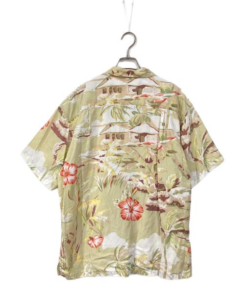 pataloha（パタロハ）pataloha (パタロハ) 00'sアロハシャツ　半袖シャツ　総柄 ベージュ サイズ:Mの古着・服飾アイテム