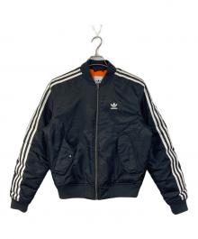 adidas Originals（アディダスオリジナル）の古着「パッド ボンバー ジャケット　アウター　中綿ジャケット　スポーツ　アウトドア」｜ブラック
