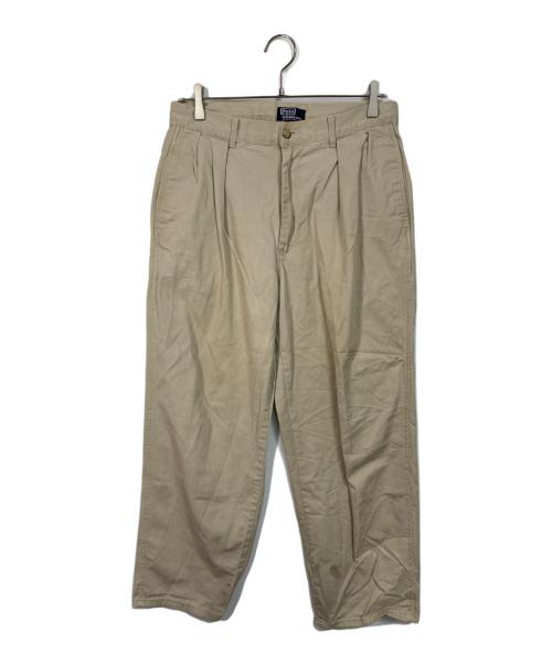 POLO RALPH LAUREN（ポロ・ラルフローレン）POLO RALPH LAUREN (ポロ・ラルフローレン) タックパンツ ベージュ サイズ:実寸参照の古着・服飾アイテム