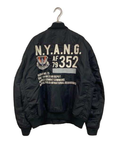 AVIREX（アヴィレックス）AVIREX (アヴィレックス) AIR NATIONAL GUARD MA-1ジャケット ブラック サイズ:XLの古着・服飾アイテム