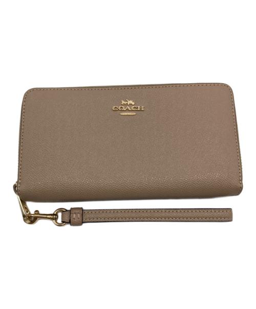 COACH（コーチ）COACH (コーチ) ラウンドジップウォレット ベージュ サイズ:実寸参照の古着・服飾アイテム
