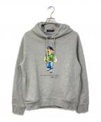 POLO RALPH LAURENポロ・ラルフローレン）の古着「polo ベア フリースフーディ　パーカー　裏起毛」｜グレー