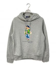 POLO RALPH LAUREN（ポロ・ラルフローレン）の古着「polo ベア フリースフーディ　パーカー　裏起毛」｜グレー