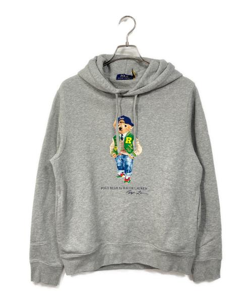 POLO RALPH LAUREN（ポロ・ラルフローレン）POLO RALPH LAUREN (ポロ・ラルフローレン) polo ベア フリースフーディ　パーカー　裏起毛 グレー サイズ:Mの古着・服飾アイテム