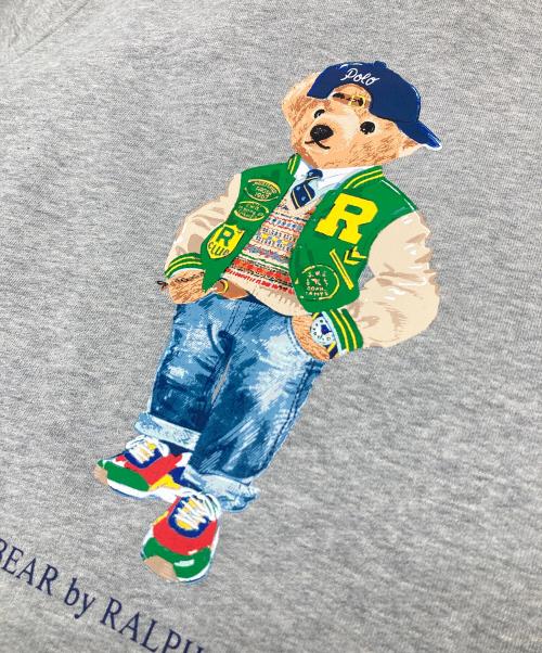 POLO RALPH LAUREN（ポロ・ラルフローレン）POLO RALPH LAUREN (ポロ・ラルフローレン) polo ベア フリースフーディ　パーカー　裏起毛 グレー サイズ:Mの古着・服飾アイテム