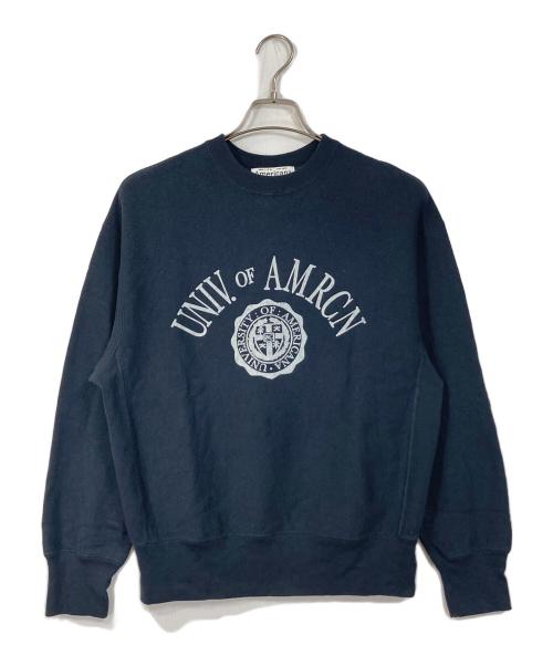 Americana（アメリカーナ）Americana (アメリカーナ) カレッジロゴクルーネックスウェット　日本製 ネイビー サイズ:Mの古着・服飾アイテム