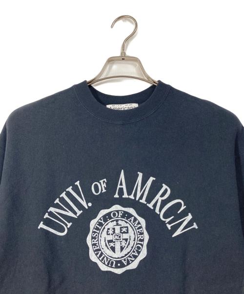 Americana（アメリカーナ）Americana (アメリカーナ) カレッジロゴクルーネックスウェット　日本製 ネイビー サイズ:Mの古着・服飾アイテム