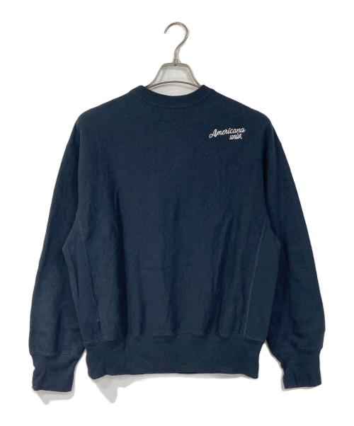 Americana（アメリカーナ）Americana (アメリカーナ) カレッジロゴクルーネックスウェット　日本製 ネイビー サイズ:Mの古着・服飾アイテム