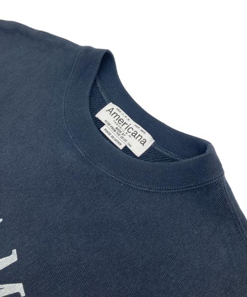 Americana（アメリカーナ）Americana (アメリカーナ) カレッジロゴクルーネックスウェット　日本製 ネイビー サイズ:Mの古着・服飾アイテム