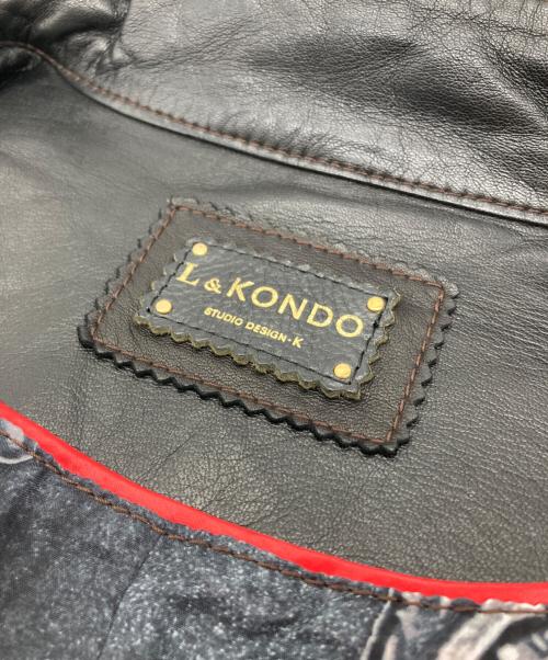 L&KONDO（ル・コンド）L&KONDO (ル・コンド) レザーコート ブラック サイズ:Mの古着・服飾アイテム