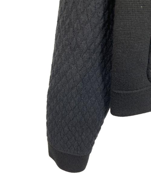 BALLSEY（ボールジィ）BALLSEY (ボールジィ) ウールコットンパールコンビ クルーネックカーディガン ブラック サイズ:Sの古着・服飾アイテム