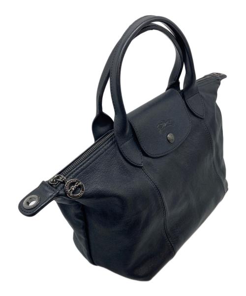 LONGCHAMP（ロンシャン）LONGCHAMP (ロンシャン) ル・プリアージュ・キュイール ブラック サイズ:実寸参照の古着・服飾アイテム