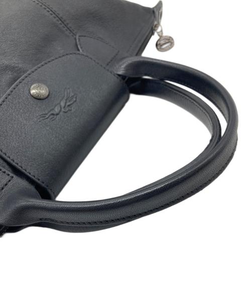 LONGCHAMP（ロンシャン）LONGCHAMP (ロンシャン) ル・プリアージュ・キュイール ブラック サイズ:実寸参照の古着・服飾アイテム