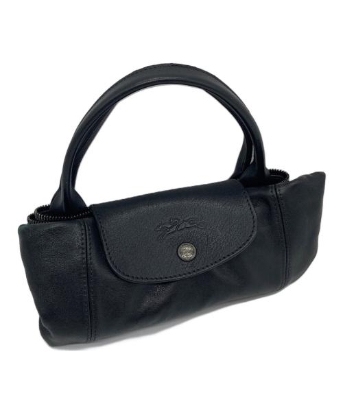 LONGCHAMP（ロンシャン）LONGCHAMP (ロンシャン) ル・プリアージュ・キュイール ブラック サイズ:実寸参照の古着・服飾アイテム