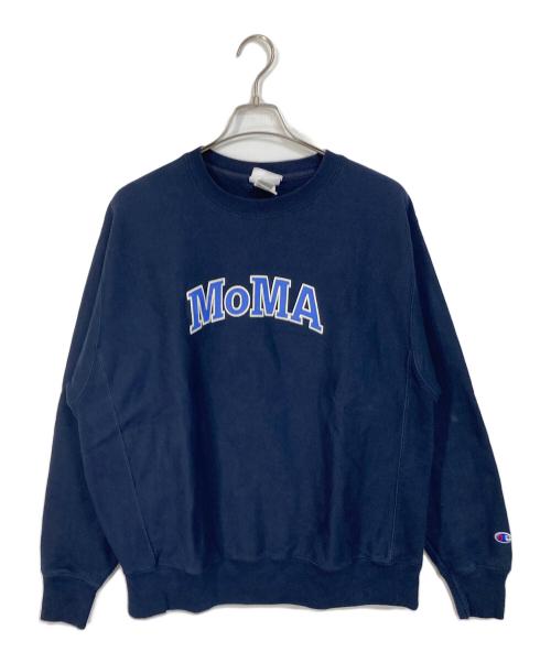 Champion（チャンピオン）Champion (チャンピオン) MoMA (モマ) リバースウィーブクルーネックスウェット ネイビー サイズ:Lの古着・服飾アイテム