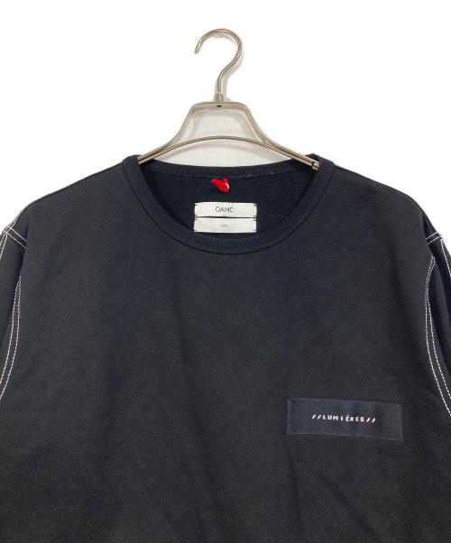 OAMC（オーエーエムシー）OAMC (オーエーエムシー) LUMIERES Line Design Longsleeve T Shirt  ルミエールズ ライン デザイン ロングスリーブ Tシャツ  スウェット ブラック サイズ:Lの古着・服飾アイテム