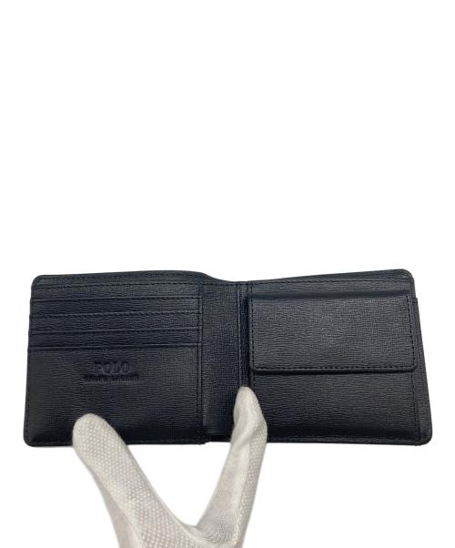 POLO RALPH LAUREN（ポロ・ラルフローレン）POLO RALPH LAUREN (ポロ・ラルフローレン) 2つ折り財布　ウォレット　コンパクト ブラック サイズ:実寸参照の古着・服飾アイテム