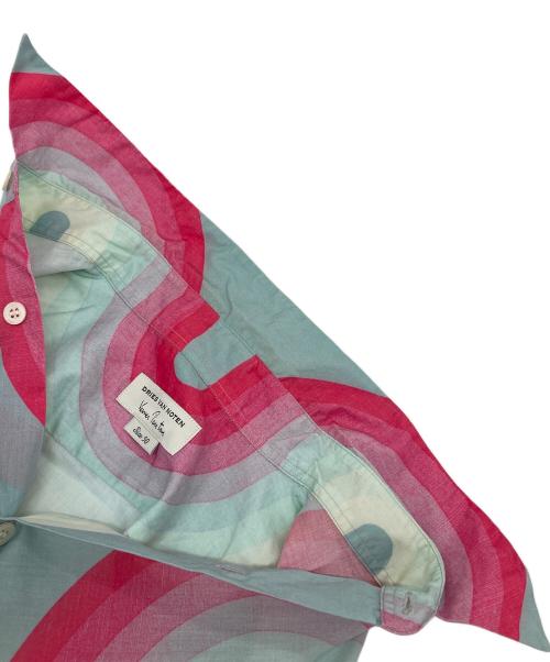 DRIES VAN NOTEN（ドリスヴァンノッテン）DRIES VAN NOTEN (ドリスヴァンノッテン) Verner Panton (ベルナーパントン) 19SS wave shirts ウェーブシャツ　デザインシャツ　半袖シャツ　総柄　ハンガリー製 ブルー×ピンク サイズ:50の古着・服飾アイテム