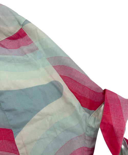 DRIES VAN NOTEN（ドリスヴァンノッテン）DRIES VAN NOTEN (ドリスヴァンノッテン) Verner Panton (ベルナーパントン) 19SS wave shirts ウェーブシャツ　デザインシャツ　半袖シャツ　総柄　ハンガリー製 ブルー×ピンク サイズ:50の古着・服飾アイテム