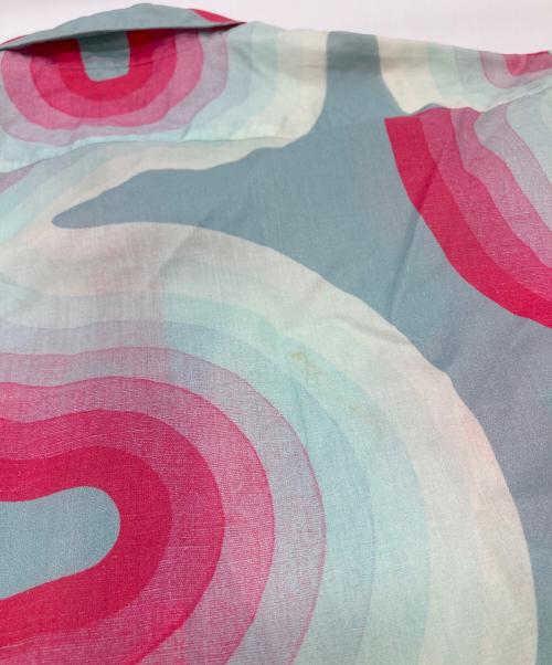 DRIES VAN NOTEN（ドリスヴァンノッテン）DRIES VAN NOTEN (ドリスヴァンノッテン) Verner Panton (ベルナーパントン) 19SS wave shirts ウェーブシャツ　デザインシャツ　半袖シャツ　総柄　ハンガリー製 ブルー×ピンク サイズ:50の古着・服飾アイテム